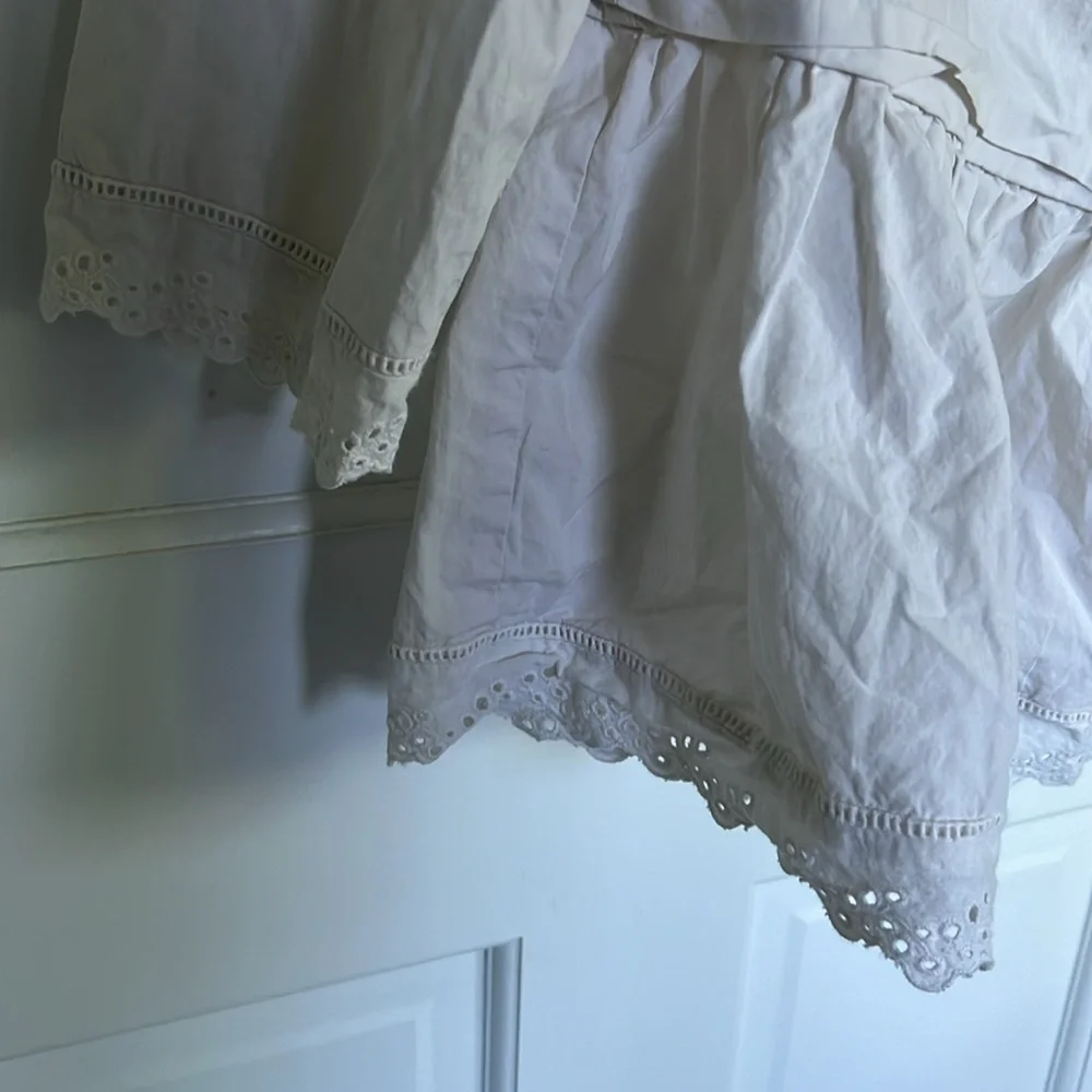 La Vie Rebecca Taylor Relaxed Eyelet Trim Blouse - Picture 3 of 4